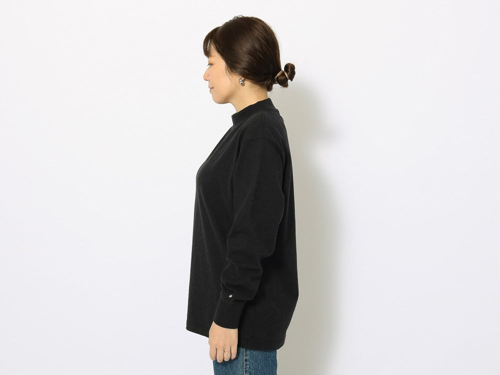 Recycled Cotton Mockneck Long Sleeve T-Shirt   - Snow Peak UK