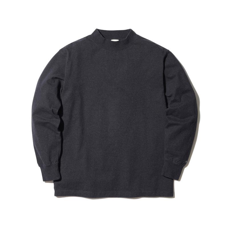 Recycled Cotton Mockneck Long Sleeve T-Shirt Black SW-22AU402R00BK - Snow Peak UK