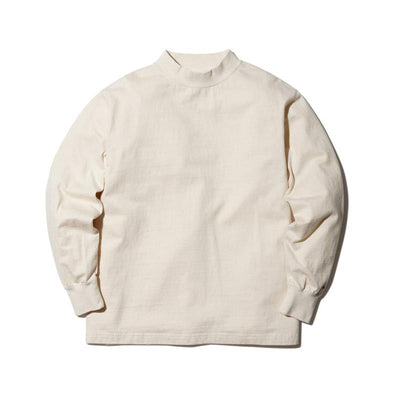Recycled Cotton Mockneck Long Sleeve T-Shirt Ecru SW-22AU402R00EC - Snow Peak UK
