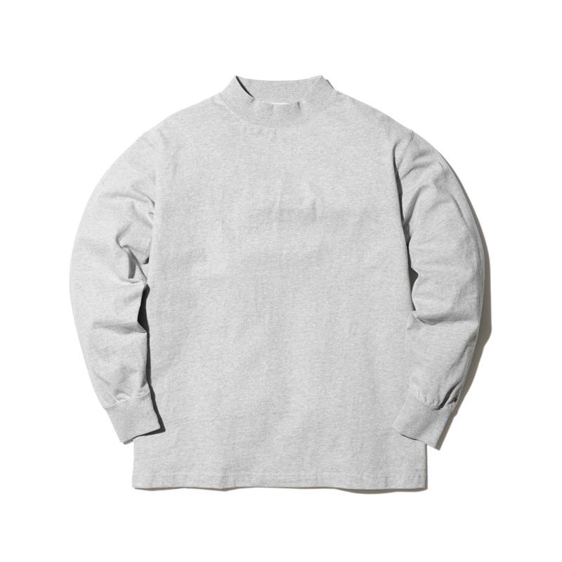Recycled Cotton Mockneck Long Sleeve T-Shirt Grey SW-22AU402R00MG - Snow Peak UK