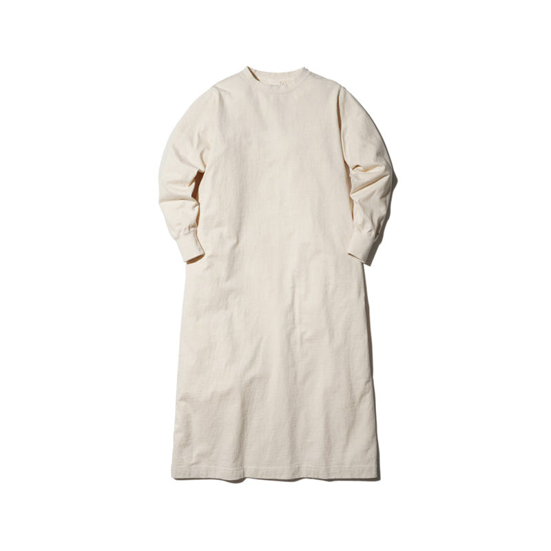 Recycled Cotton Long Sleeve Dress Ecru SW-22AW401R00EC - Snow Peak UK