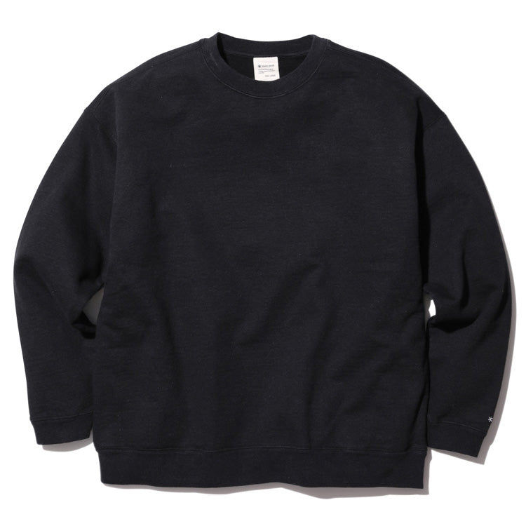 Recycled Cotton Sweat Crewneck Black SW-22SU401R00BK - Snow Peak UK