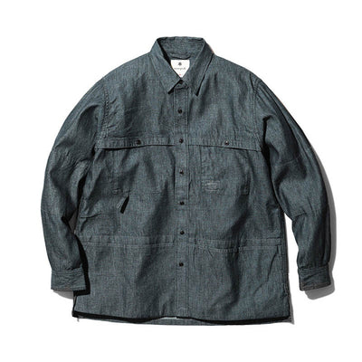 Takibi Light Denim Utility Shirt Indigo SH-21AU401RR02IN - Snow Peak UK