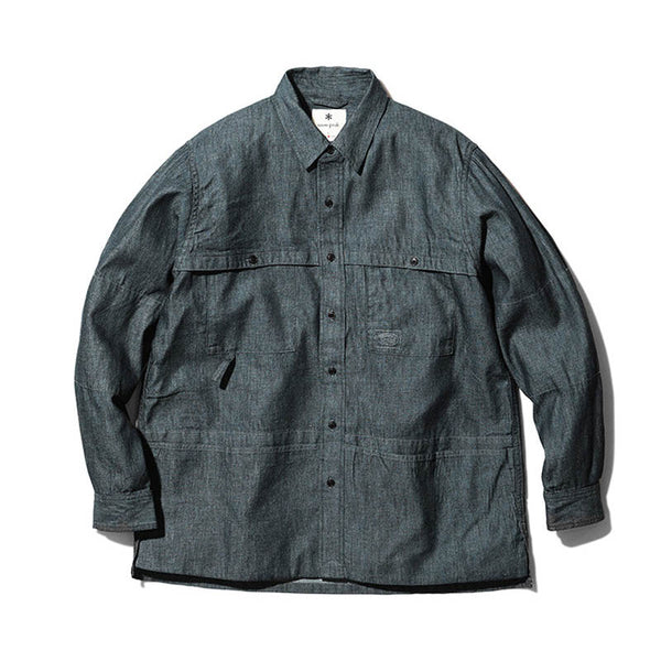 Takibi Light Denim Utility Shirt Indigo SH-21AU401RR02IN - Snow Peak UK