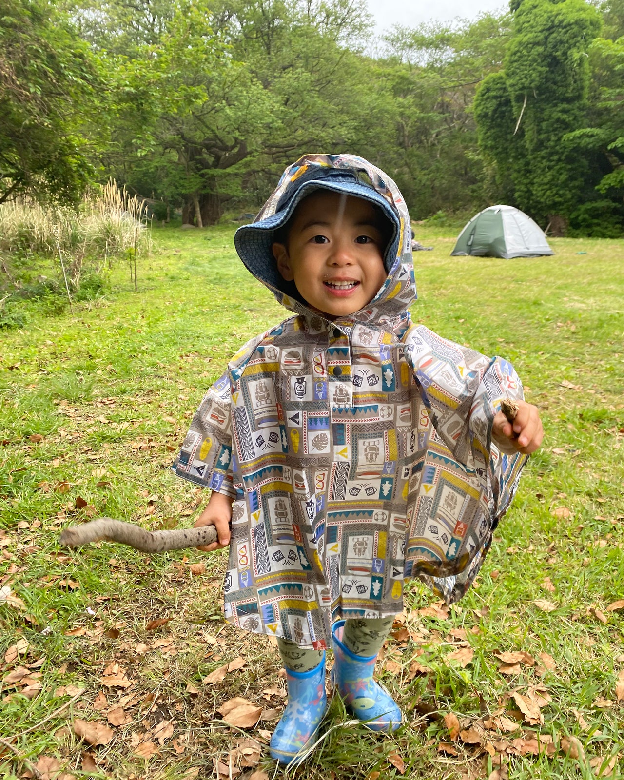 Toddler enjoying a camping weekend