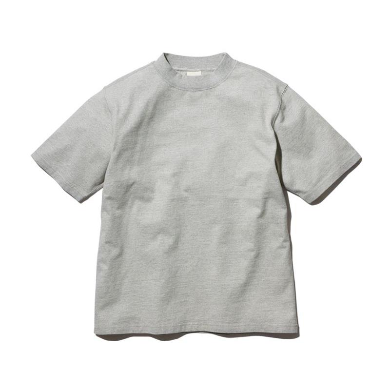 Recycled Cotton Heavy Mockneck T-shirt Renewed Marled Grey TS-22SU402R00MG - Snow Peak UK